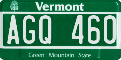 VT license plate AGQ460