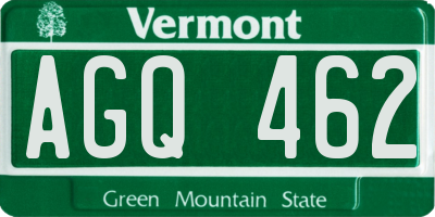 VT license plate AGQ462