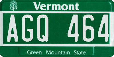 VT license plate AGQ464