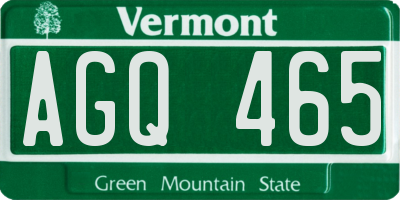 VT license plate AGQ465