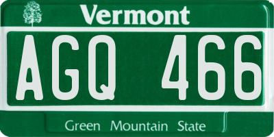VT license plate AGQ466