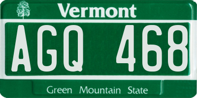 VT license plate AGQ468