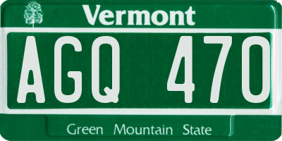 VT license plate AGQ470