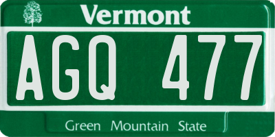 VT license plate AGQ477