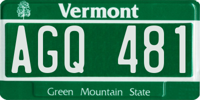 VT license plate AGQ481
