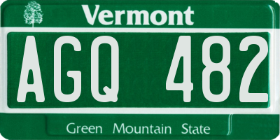 VT license plate AGQ482