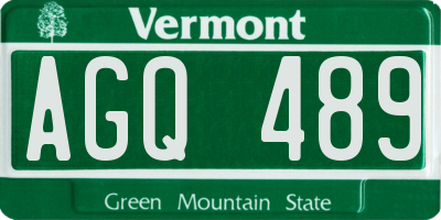 VT license plate AGQ489