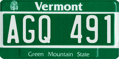 VT license plate AGQ491
