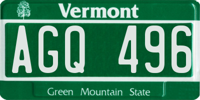 VT license plate AGQ496