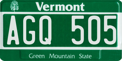 VT license plate AGQ505