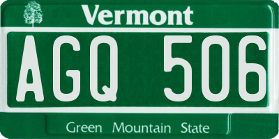 VT license plate AGQ506
