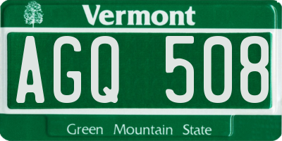 VT license plate AGQ508