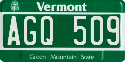 VT license plate AGQ509