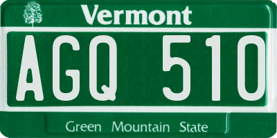 VT license plate AGQ510