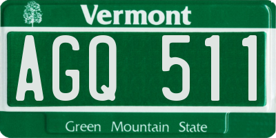 VT license plate AGQ511