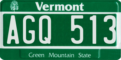 VT license plate AGQ513