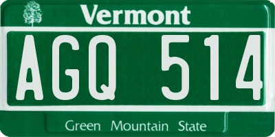 VT license plate AGQ514