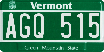 VT license plate AGQ515