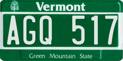 VT license plate AGQ517