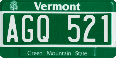 VT license plate AGQ521