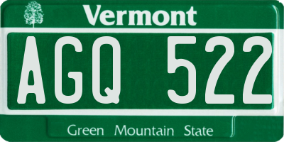 VT license plate AGQ522