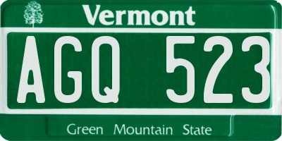 VT license plate AGQ523