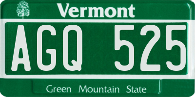 VT license plate AGQ525