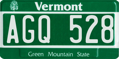 VT license plate AGQ528