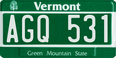 VT license plate AGQ531
