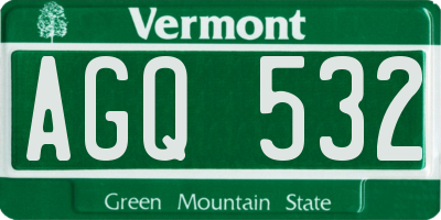 VT license plate AGQ532