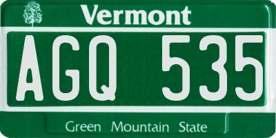 VT license plate AGQ535