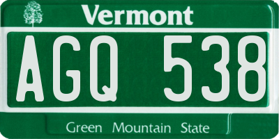 VT license plate AGQ538