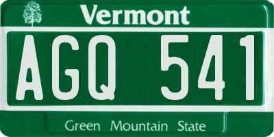 VT license plate AGQ541