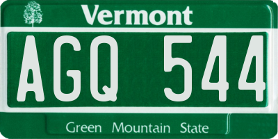 VT license plate AGQ544