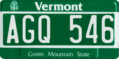 VT license plate AGQ546