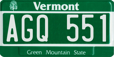 VT license plate AGQ551