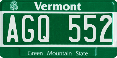 VT license plate AGQ552
