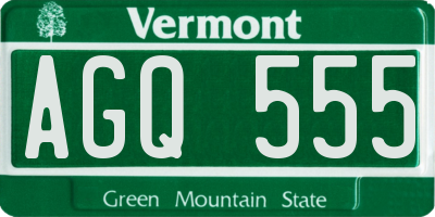 VT license plate AGQ555