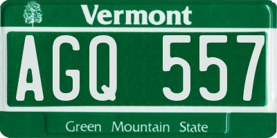 VT license plate AGQ557