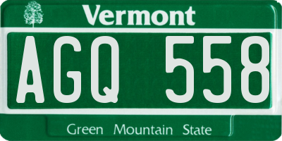 VT license plate AGQ558