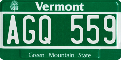 VT license plate AGQ559