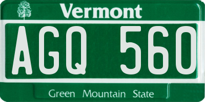 VT license plate AGQ560