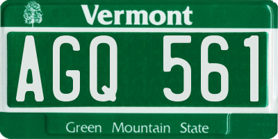 VT license plate AGQ561