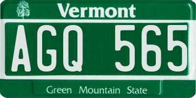 VT license plate AGQ565