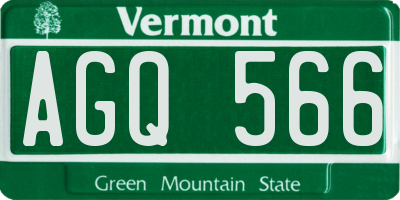 VT license plate AGQ566