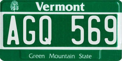 VT license plate AGQ569