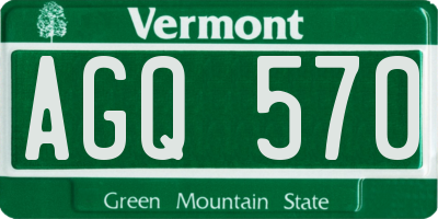 VT license plate AGQ570