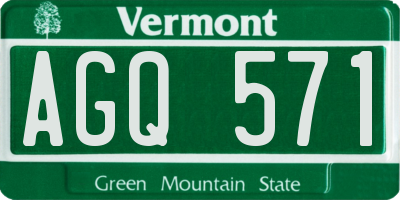 VT license plate AGQ571