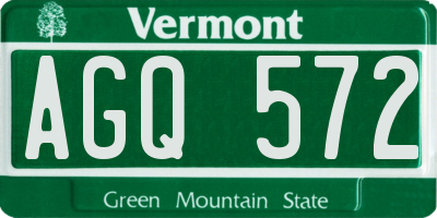 VT license plate AGQ572