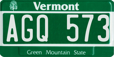 VT license plate AGQ573